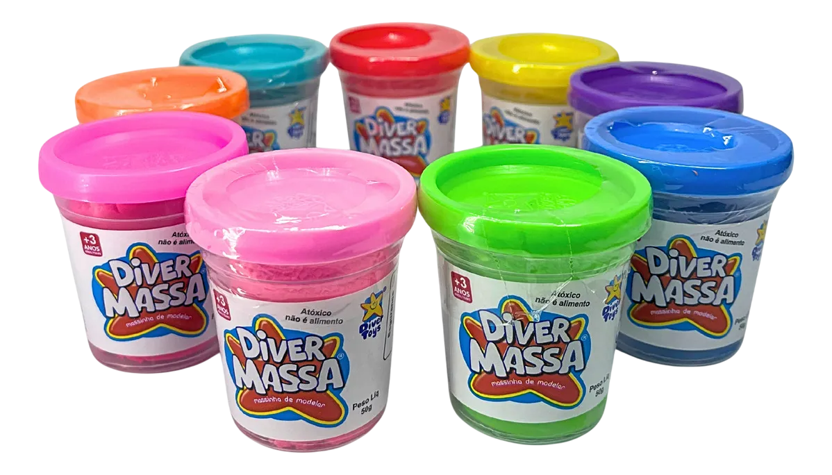 Massinha De Modelar - Diver Toys (Kit com 20 Potes)