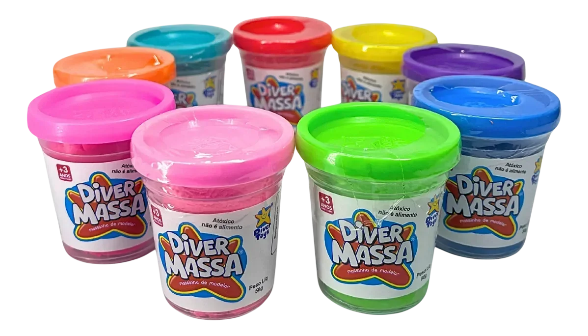 Massinha De Modelar - Diver Toys (Kit com 20 Potes)