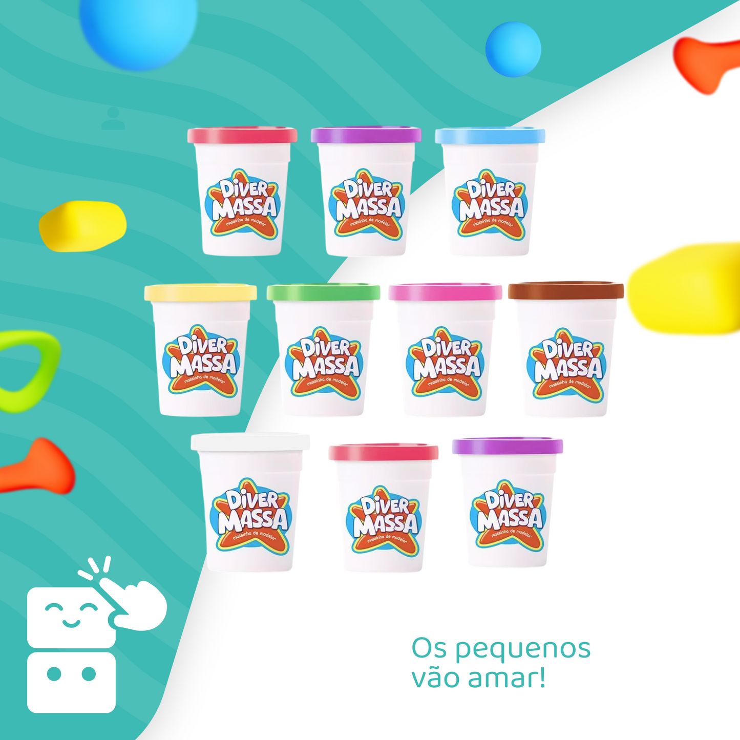 Massinha de Modelar - Diver Toys (Kit com 10 Potes)