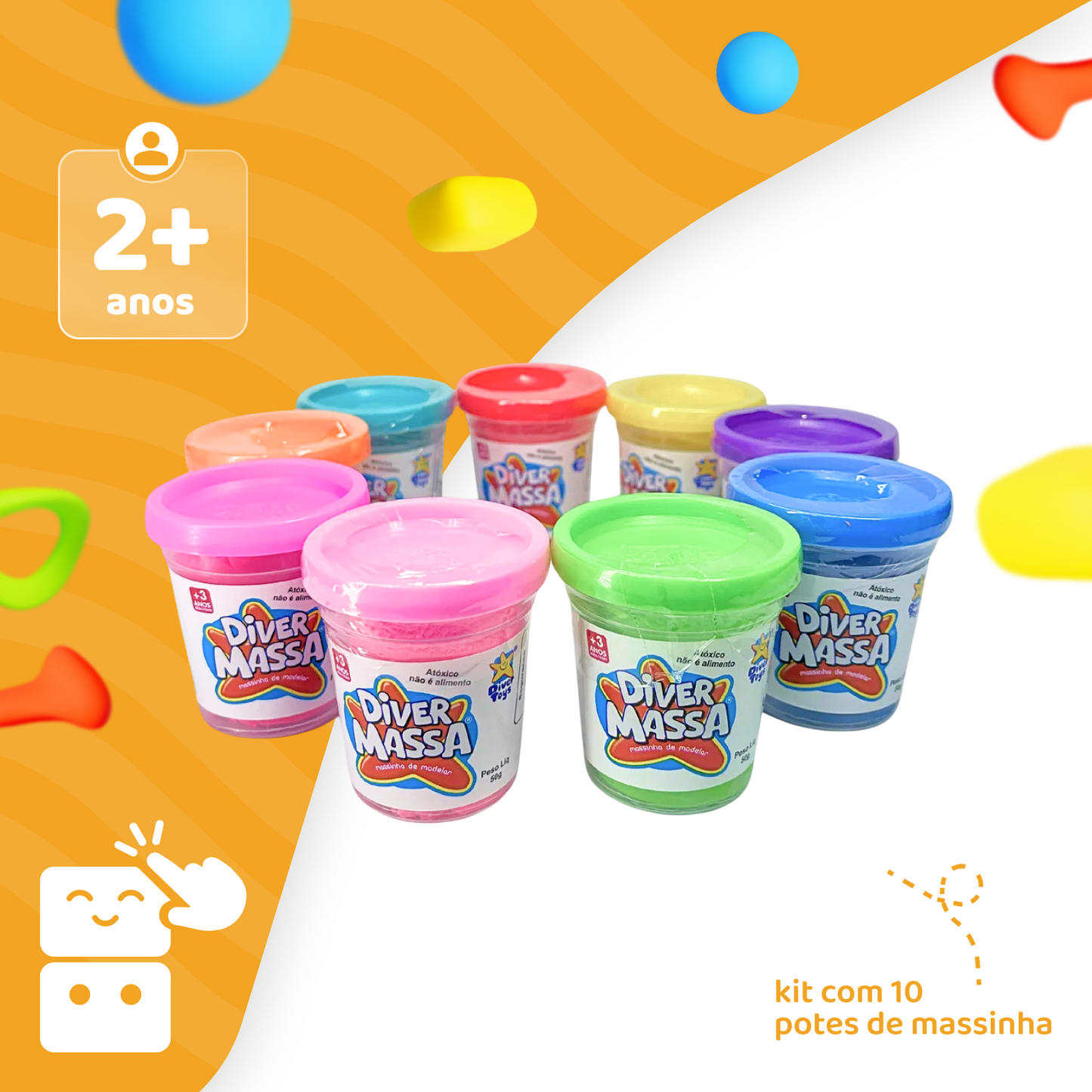 Massinha De Modelar - Diver Toys (Kit com 20 Potes)