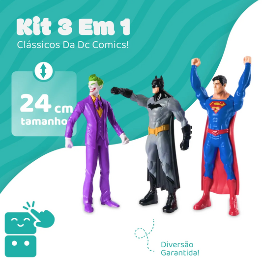 Kit Bonecos - Batman + Coringa + Superman