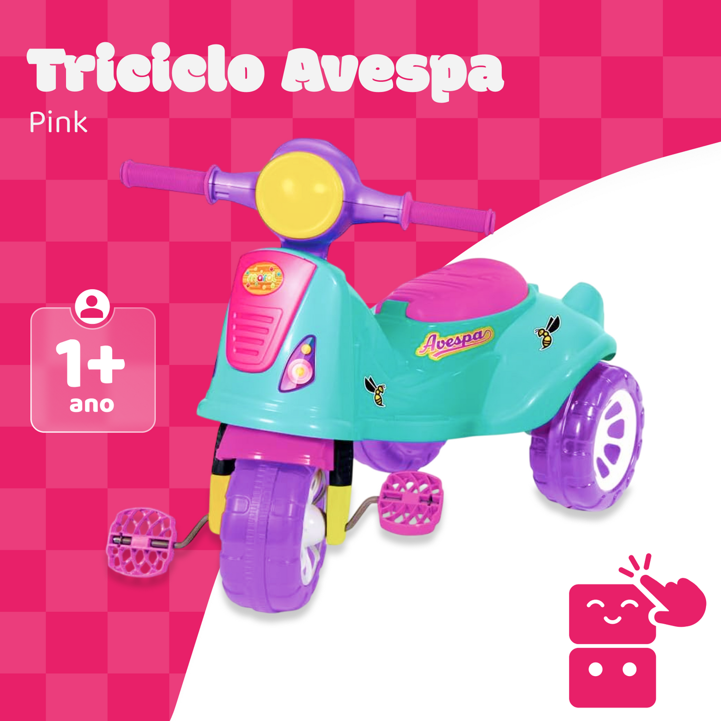 Triciclo Infantil Avespa - Pink