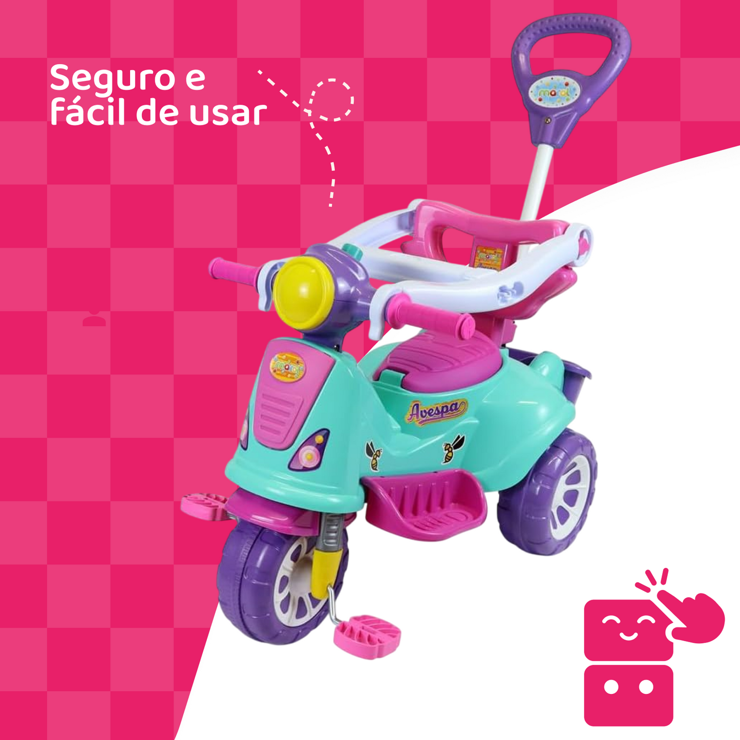 Triciclo Infantil Avespa - Pink