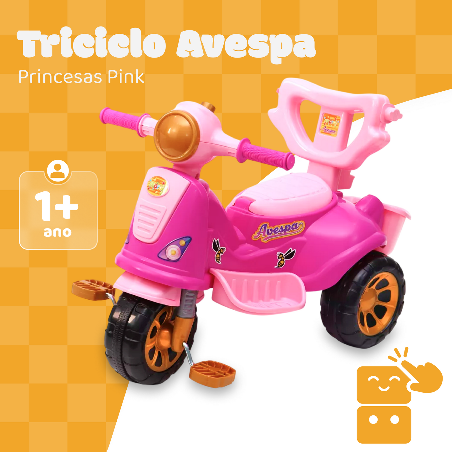 Triciclo Infantil Avespa - Princesas Pink