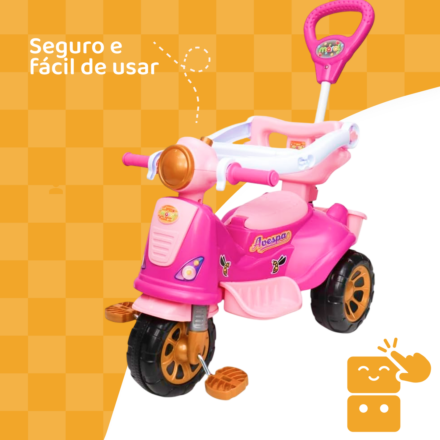 Triciclo Infantil Avespa - Princesas Pink