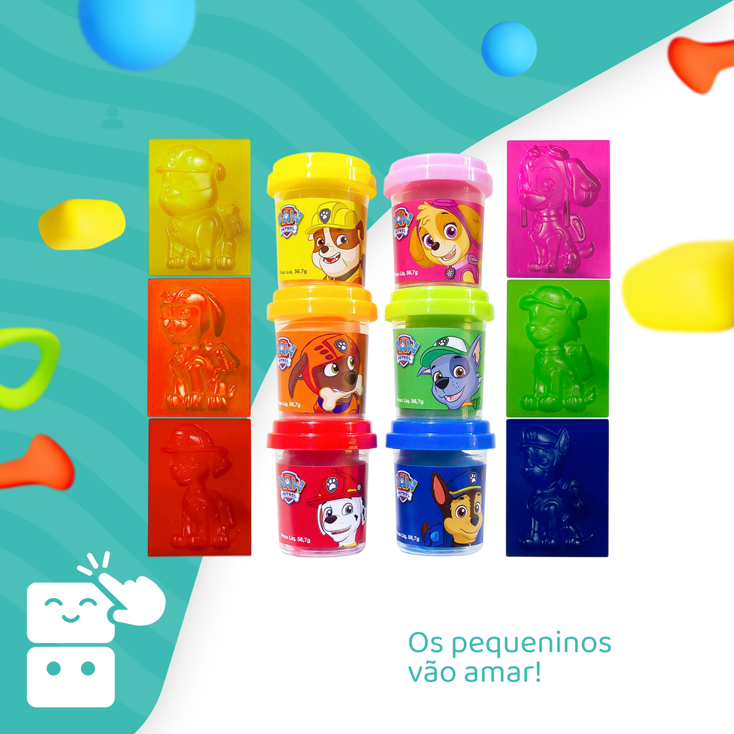 Massinha de Modelar - Patrulha Canina (Kit com 6 Potes)