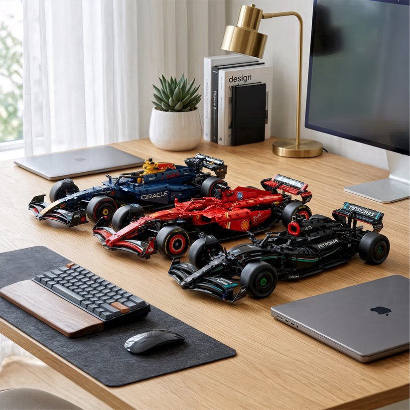 Compre Junto! Kit com 3 Carros de Corrida de Fórmula 1 - SF24 de Leclerc, W14 de Hamilton e RB20 Verstappen
