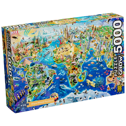 Quebra-cabeça - Mapa-Múndi Turístico - 5000 Peças - A minha loja