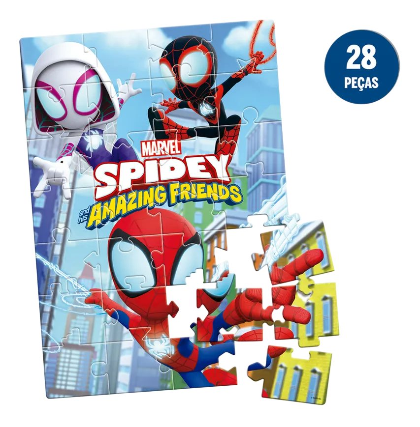 Kit - Quebra Cabeça Marvel Spidey 28 Peças + Avengers 28 Peças - A minha loja
