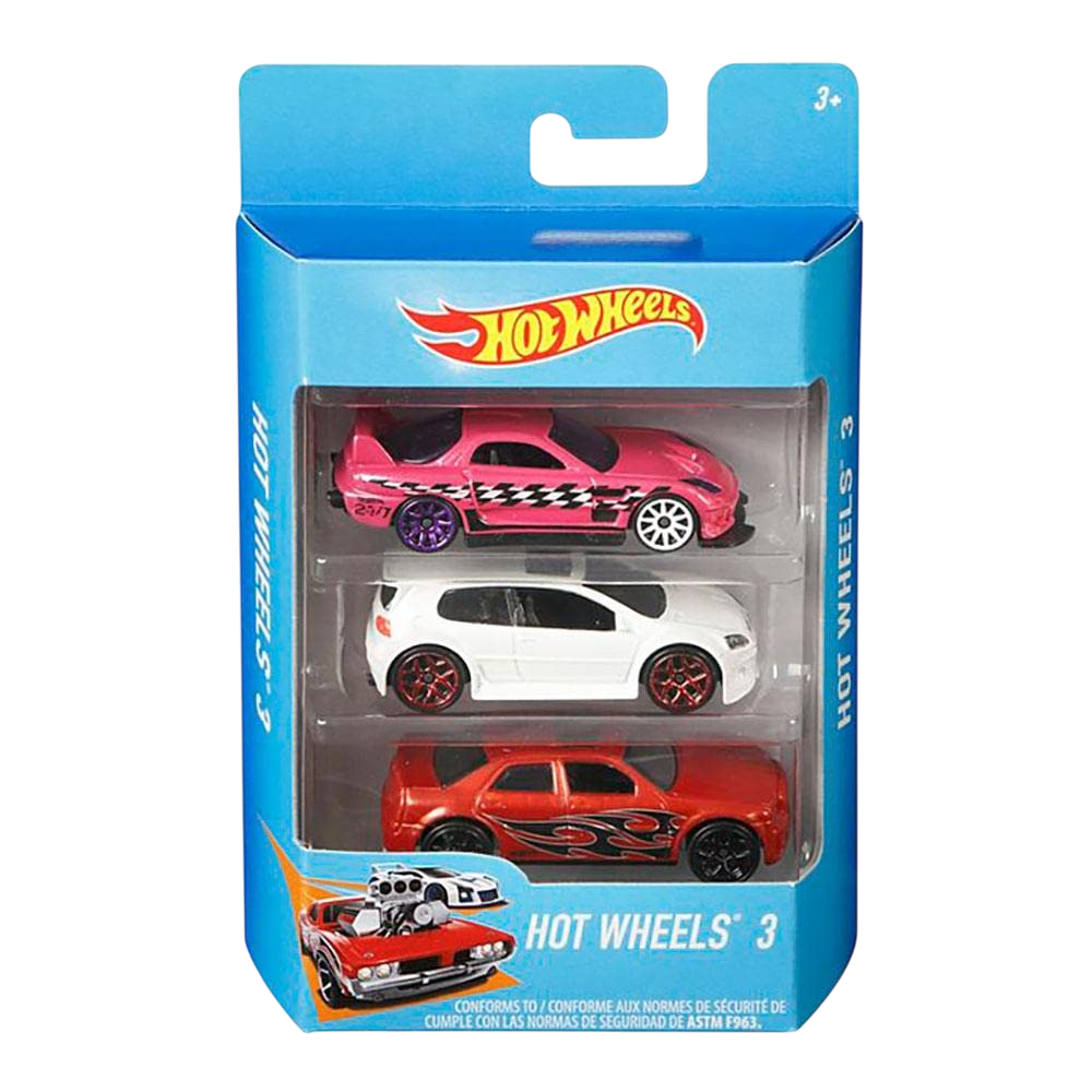 Hot Wheels - Cartela de 3 Carros Sortidos - A minha loja
