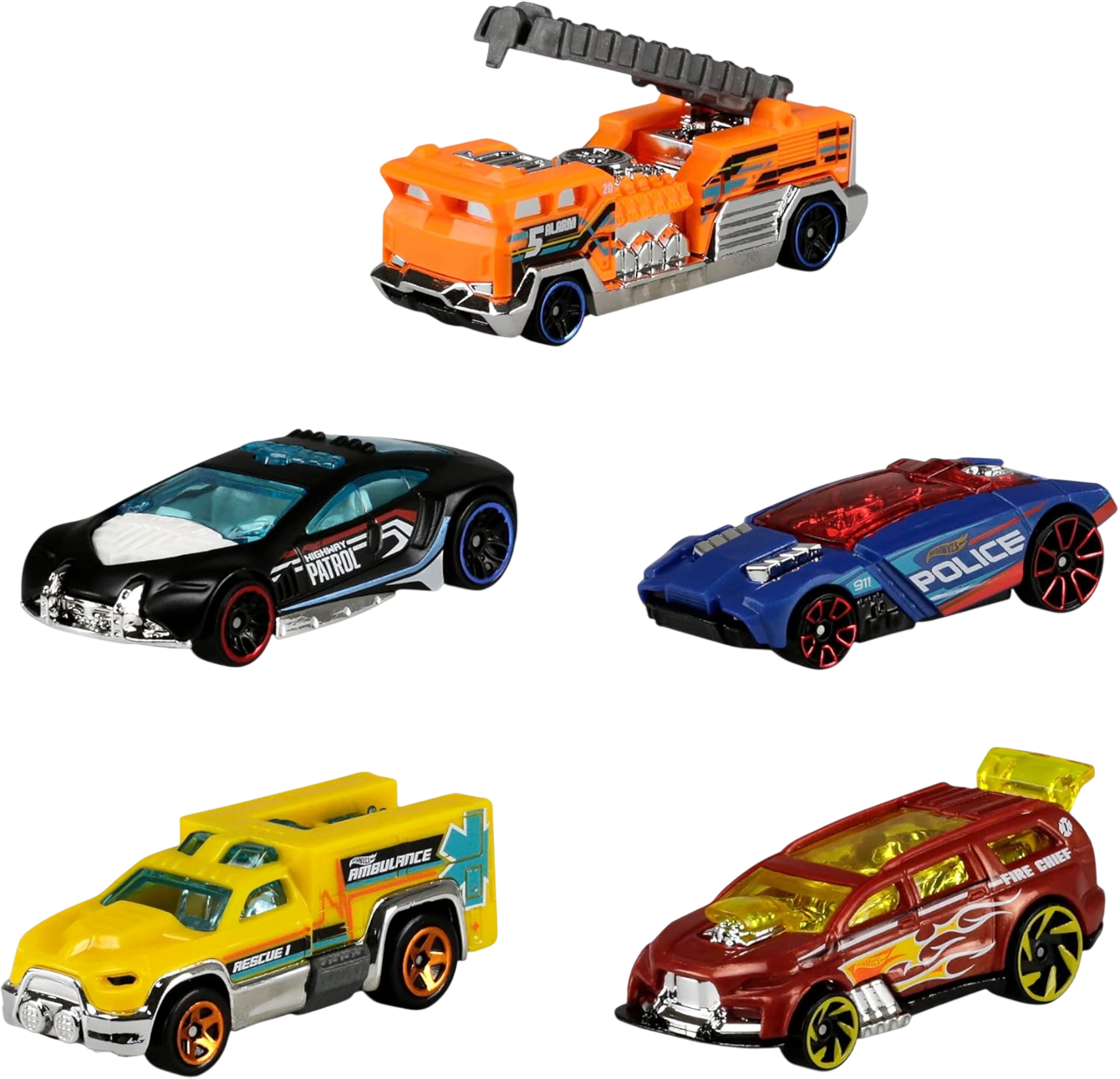 Hot Wheels - Cartela de 5 Carros Sortidos - A minha loja