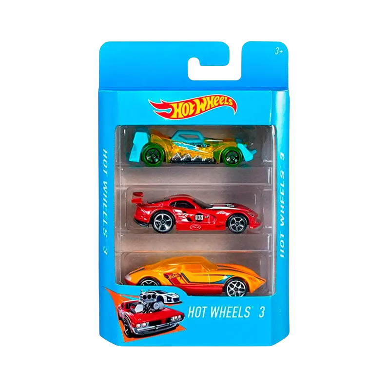 Hot Wheels - Cartela de 3 Carros Sortidos - A minha loja