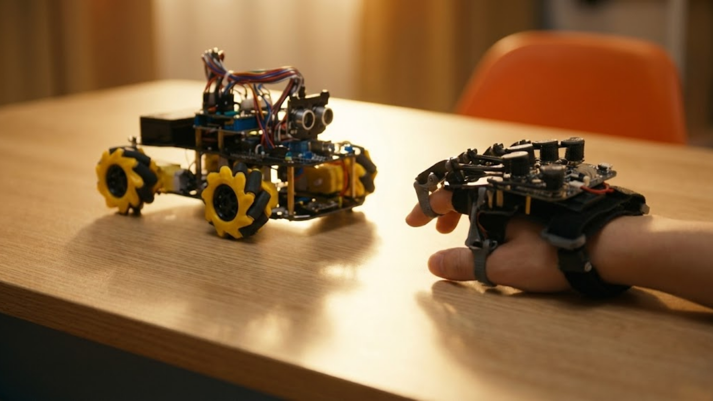 The Kinetic Commander: Carro Controlado por Luva (Kit Arduino)