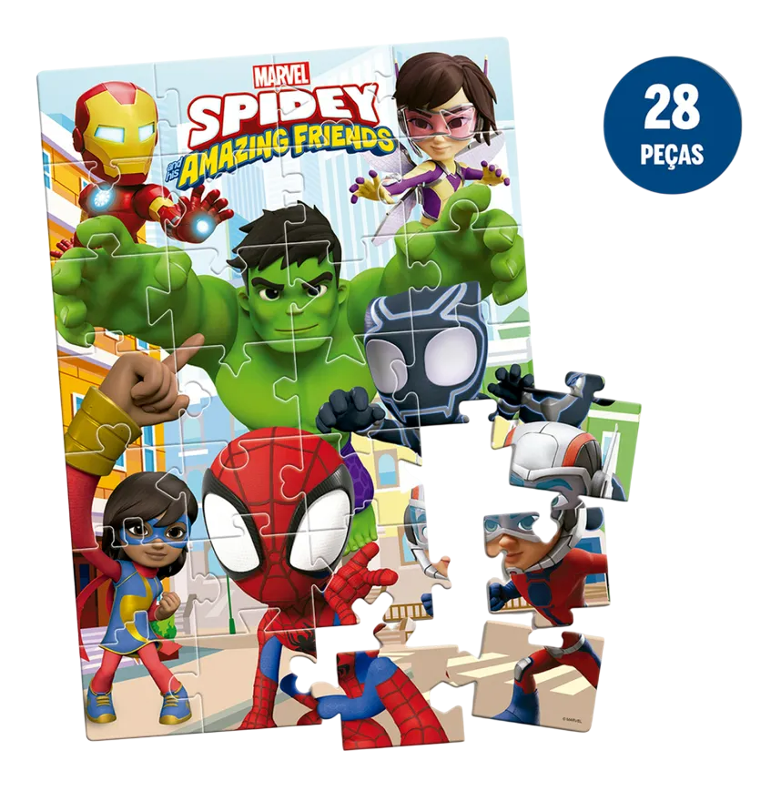 Kit - Quebra Cabeça Marvel Spidey 28 Peças + Avengers 28 Peças - A minha loja