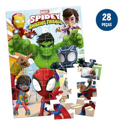 Kit - Quebra Cabeça Marvel Spidey 28 Peças + Avengers 28 Peças - A minha loja
