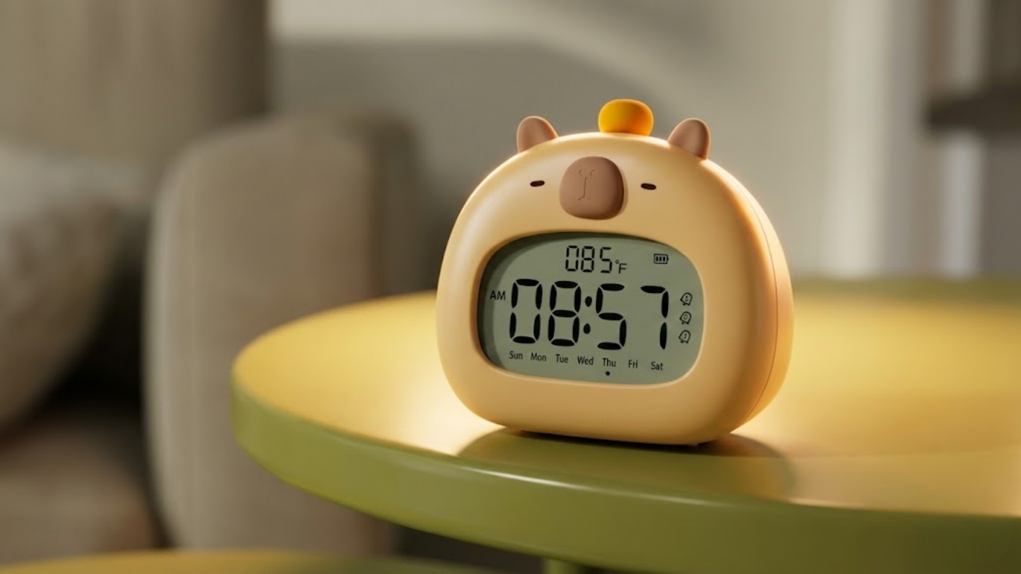 The Chill Capy: Relógio e Luminária Capivara (Com Temperatura)