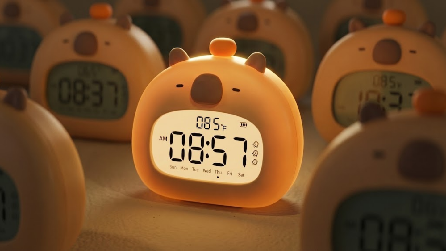 The Chill Capy: Relógio e Luminária Capivara (Com Temperatura)