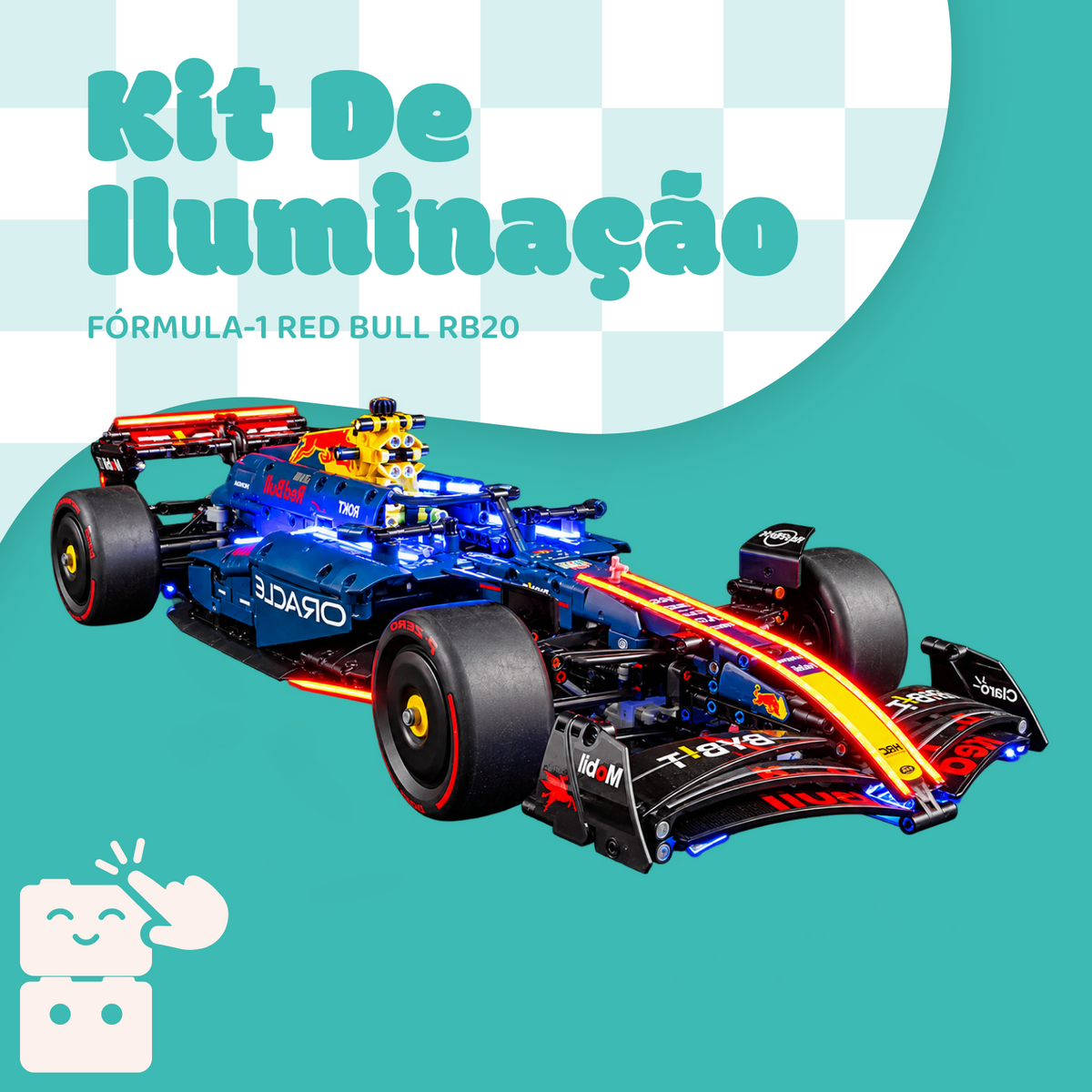 Kit de Iluminação para a Fórmula-1 Red Bull RB20 (1639 peças)