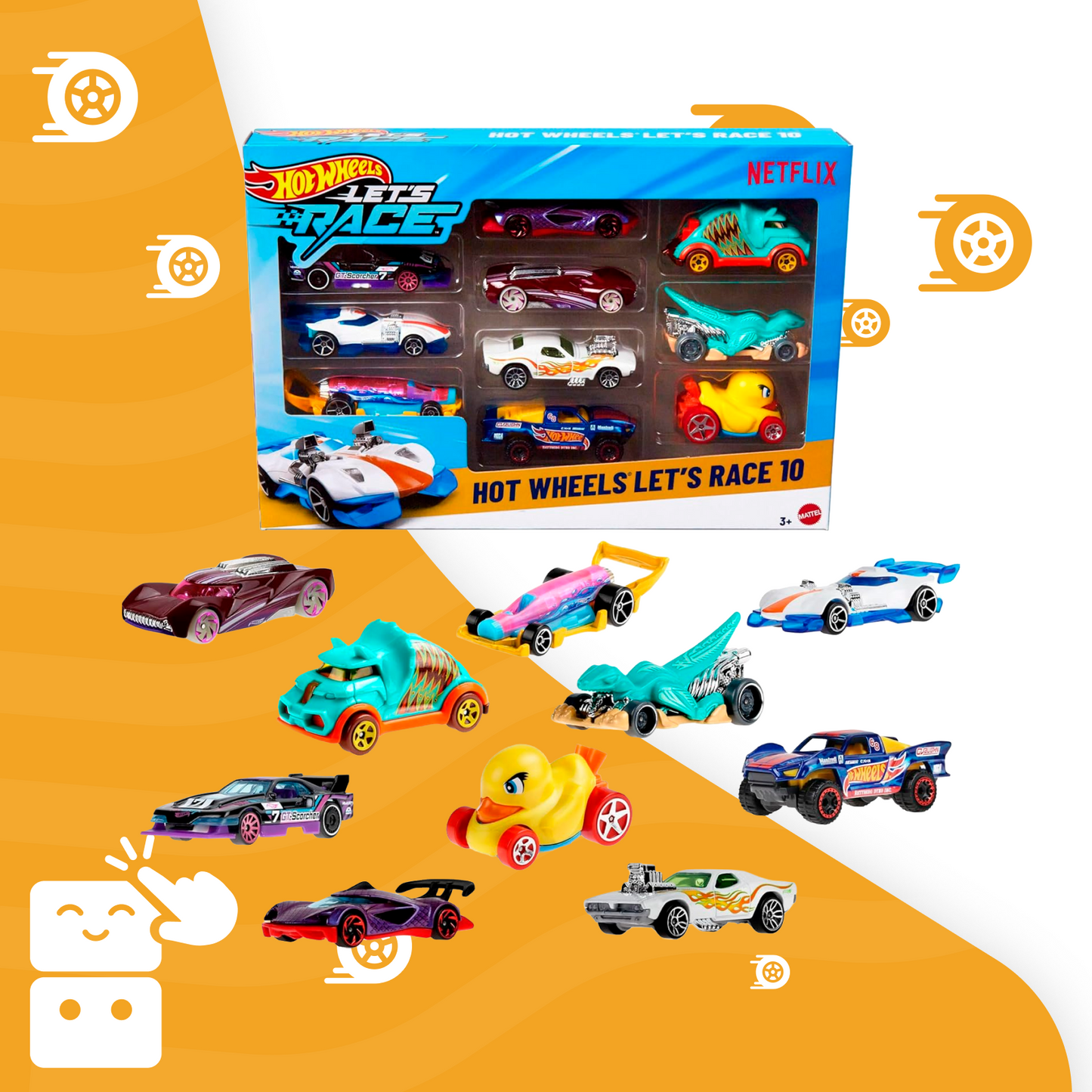 Hot Wheels Diecast Embalagem Surpresa 10 Carros - Capa 1