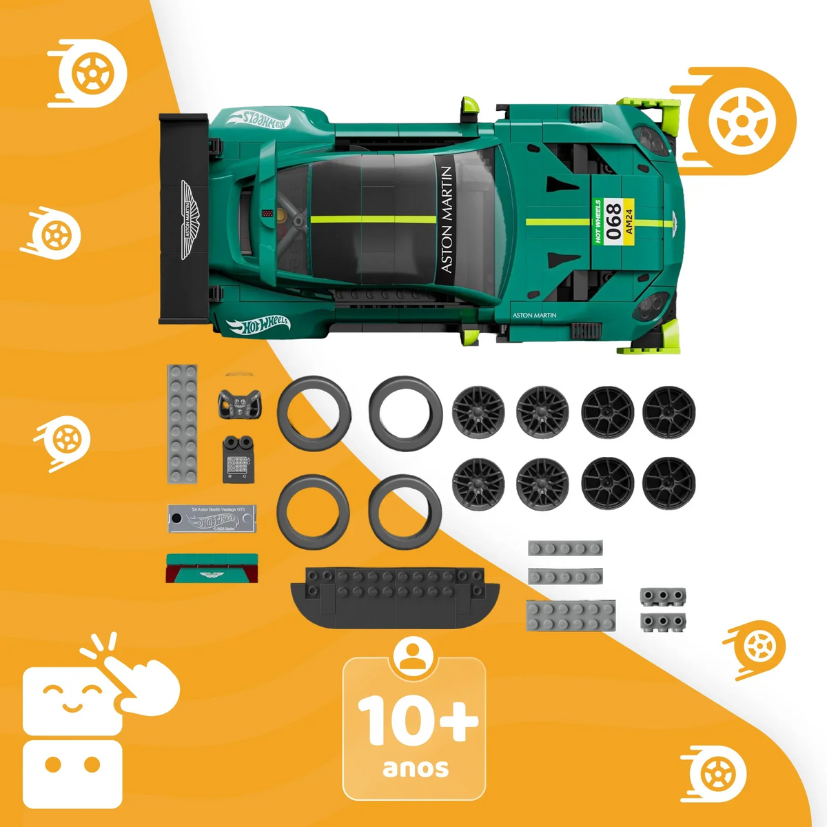 CB-62-COVER-e4ngb0-2-Capa 2 - Carro Montável Mattel Brick Shop, Elite '24 Aston Martin Vantage GT3, Jogo de Construção Premium, Veículo Colecionável,.png