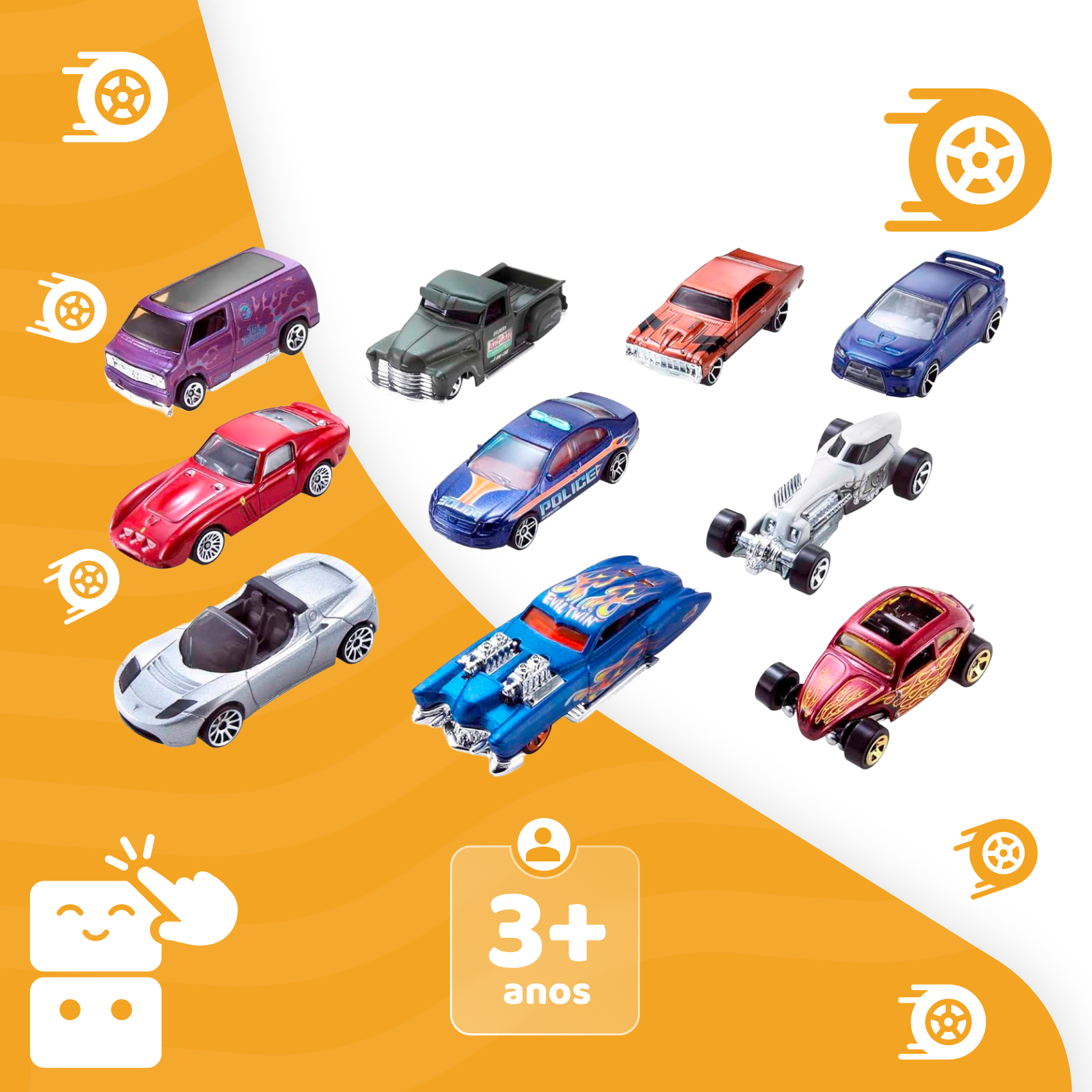 Hot Wheels Pacote Surpresa 10 Carros Sortidos Mattel - Capa 2