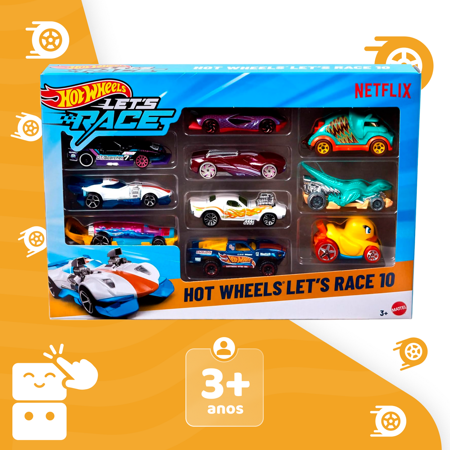 Hot Wheels Diecast Embalagem Surpresa 10 Carros - Capa 2