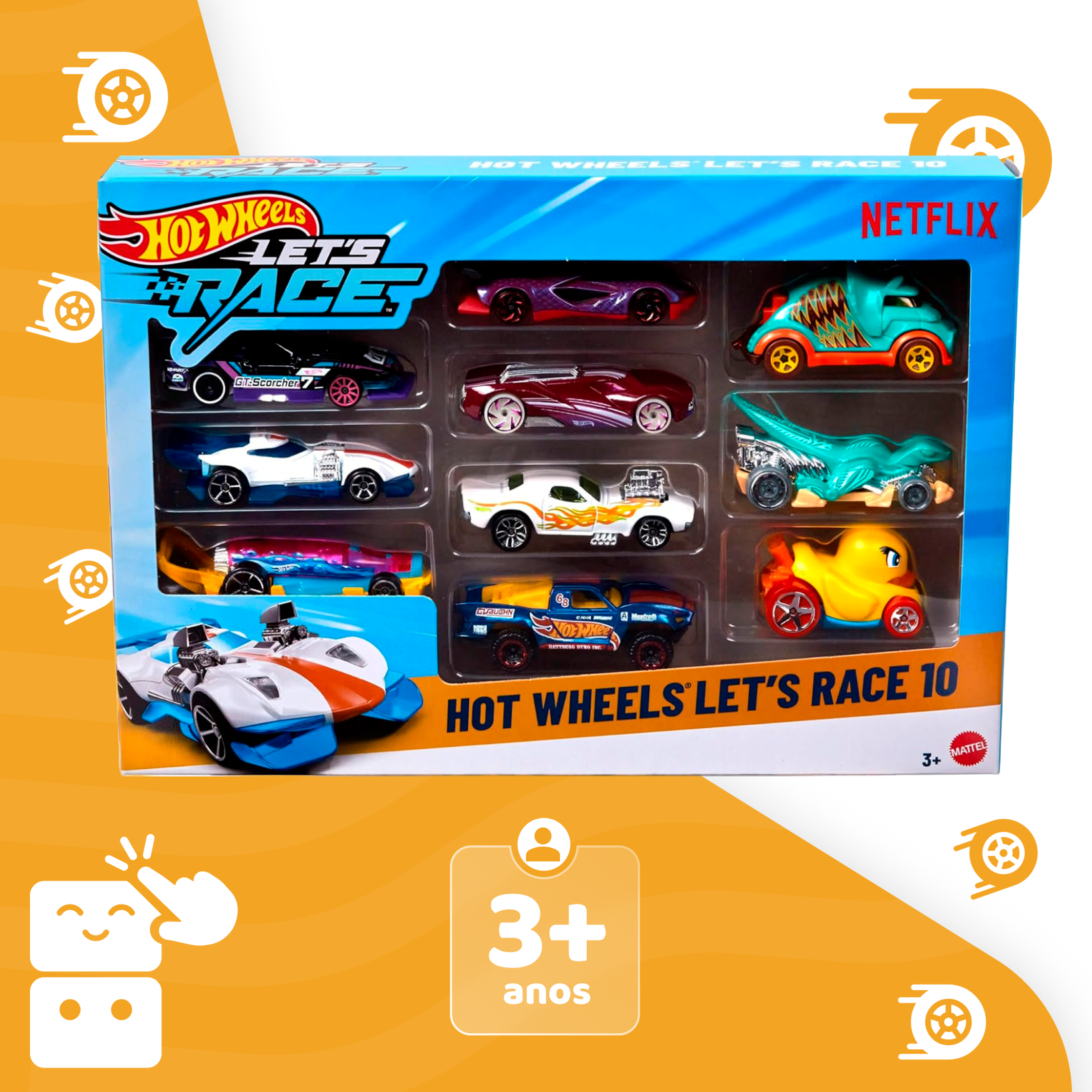 Hot Wheels Diecast Embalagem Surpresa 10 Carros - Capa 2