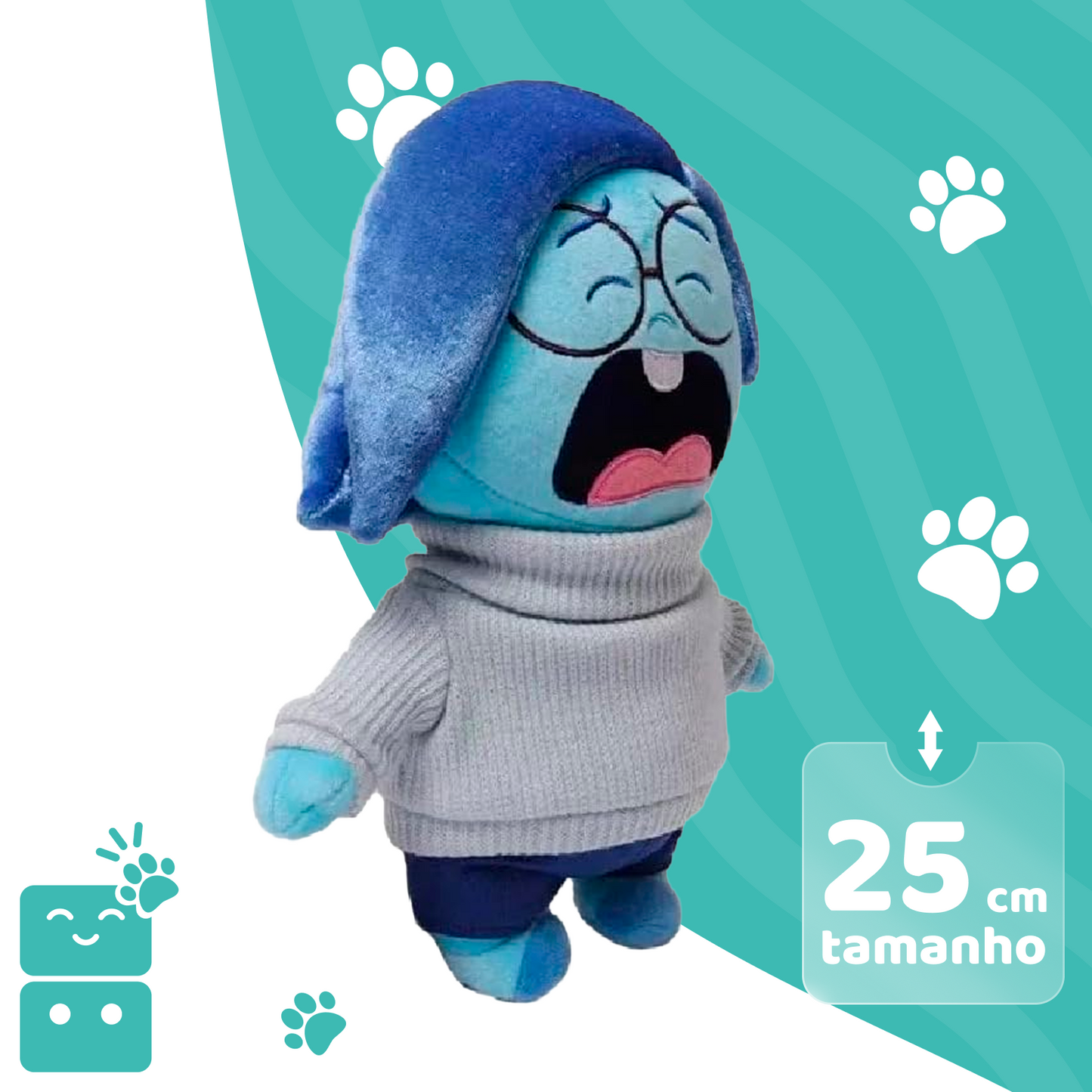 Disney Pelúcia Divertida Mente 2 - Tristeza 25cm - Capa 2