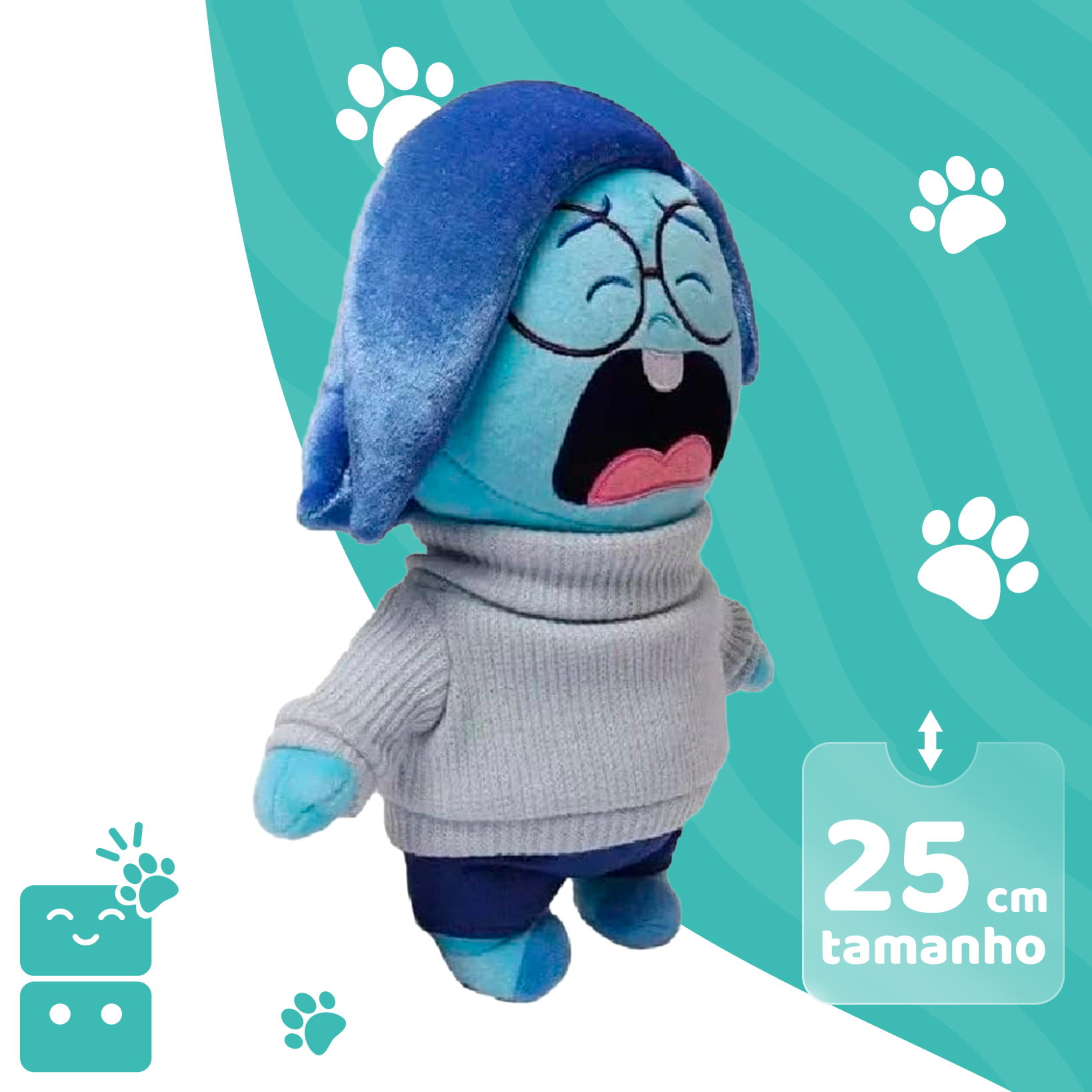 Disney Pelúcia Divertida Mente 2 - Tristeza 25cm - Capa 2