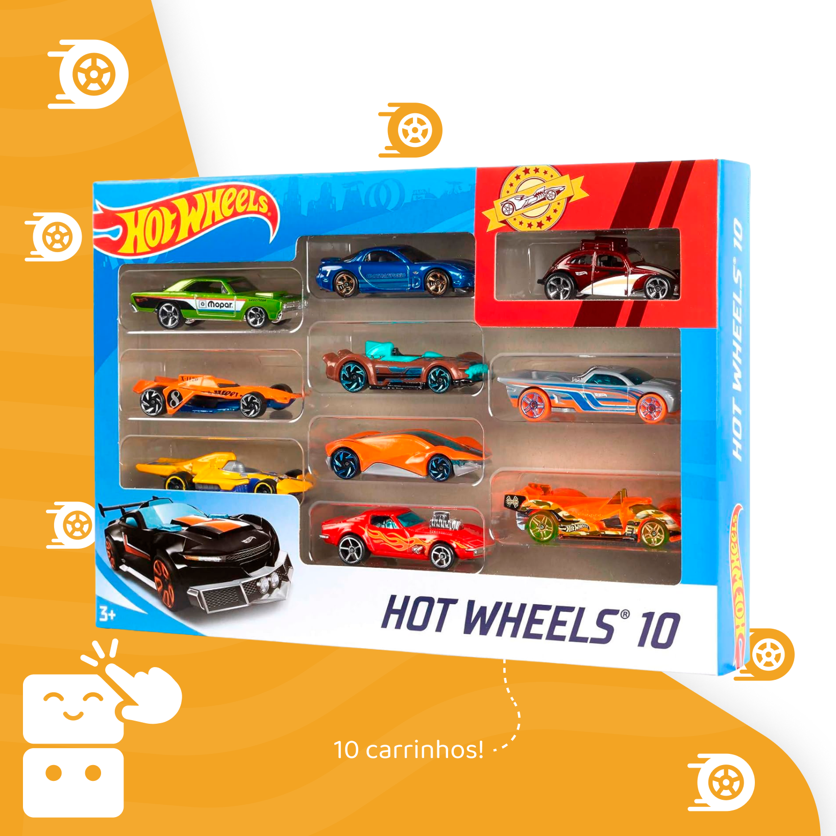 Hot Wheels Pacote Surpresa 10 Carros Sortidos Mattel - Capa 3