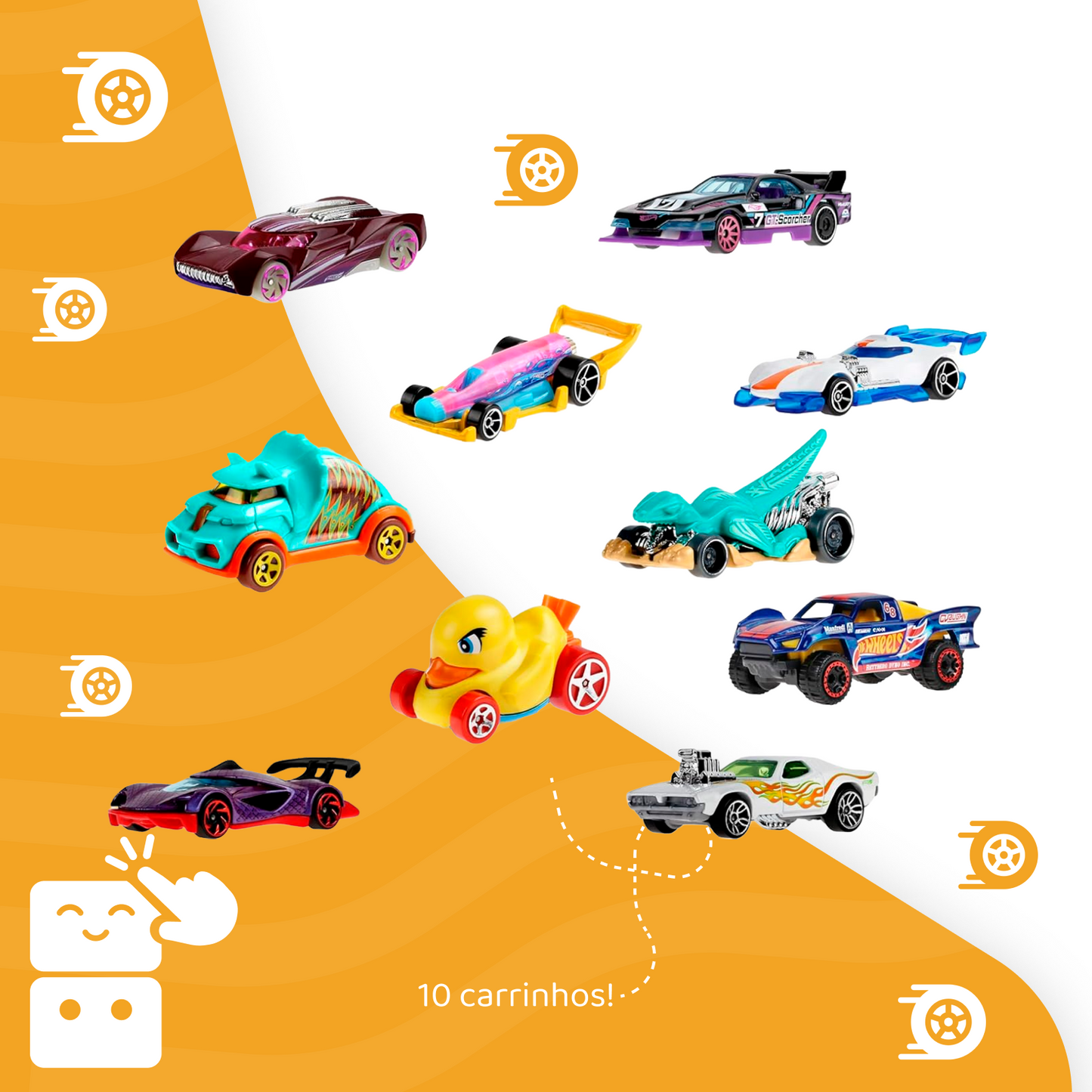 Hot Wheels Diecast Embalagem Surpresa 10 Carros - Capa 3