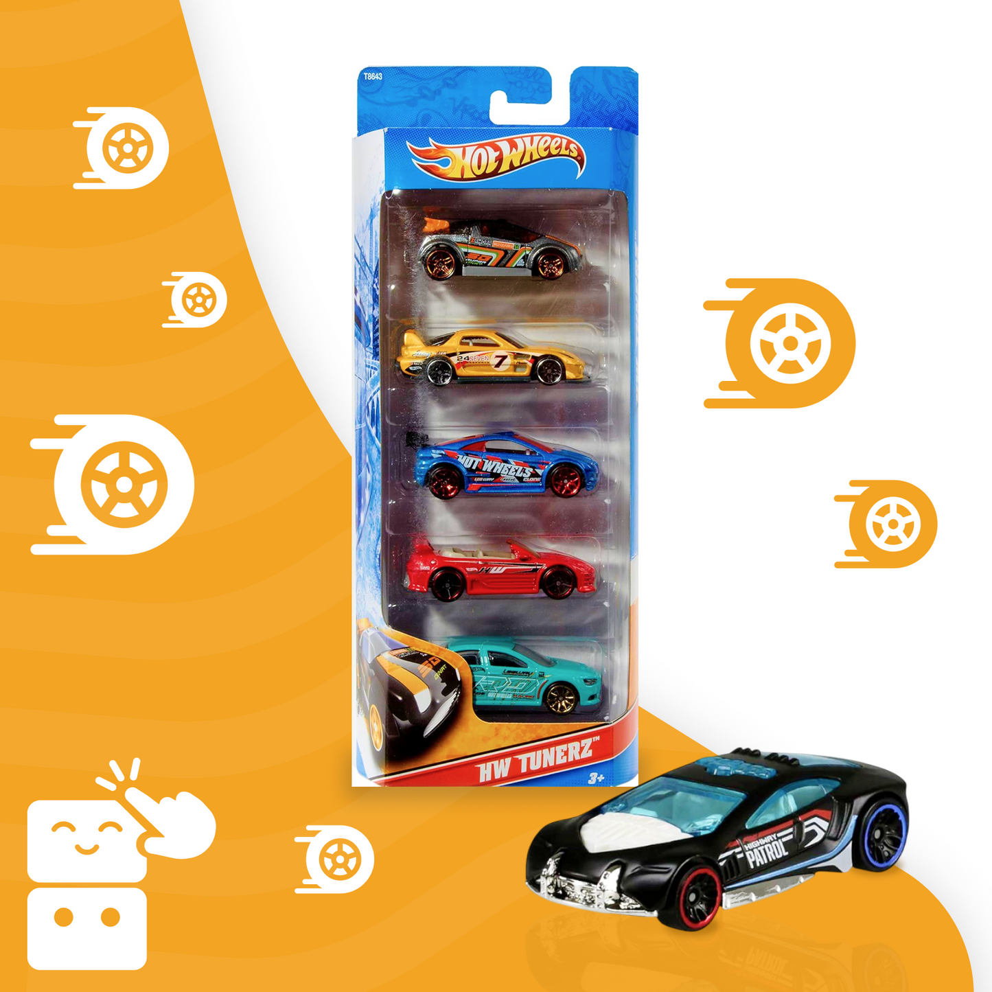 Hot Wheels - Cartela de 5 Carros Sortidos - A minha loja