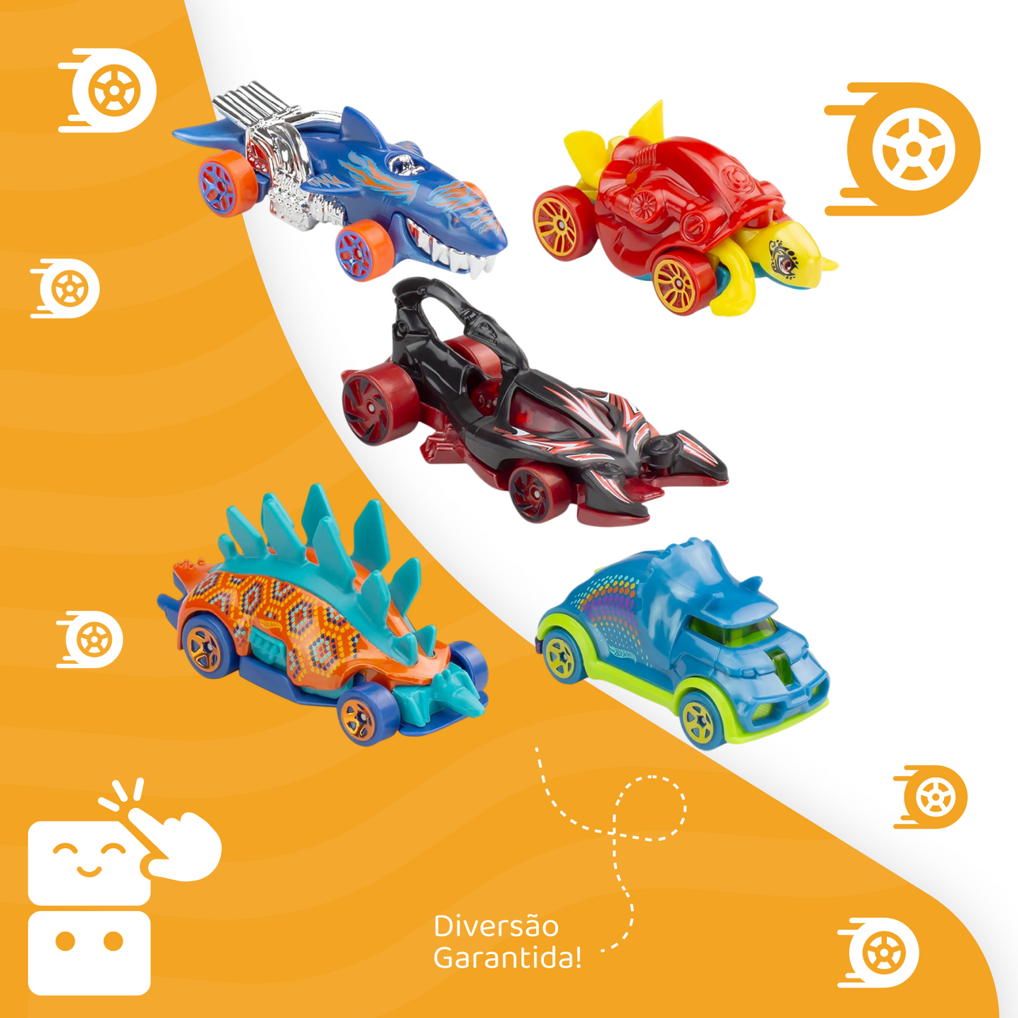 Hot Wheels - Cartela de 5 Carros Sortidos - A minha loja