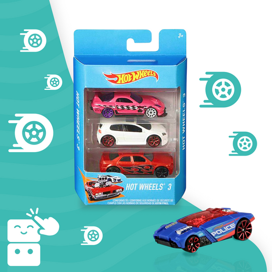 Hot Wheels - Cartela de 3 Carros Sortidos - A minha loja