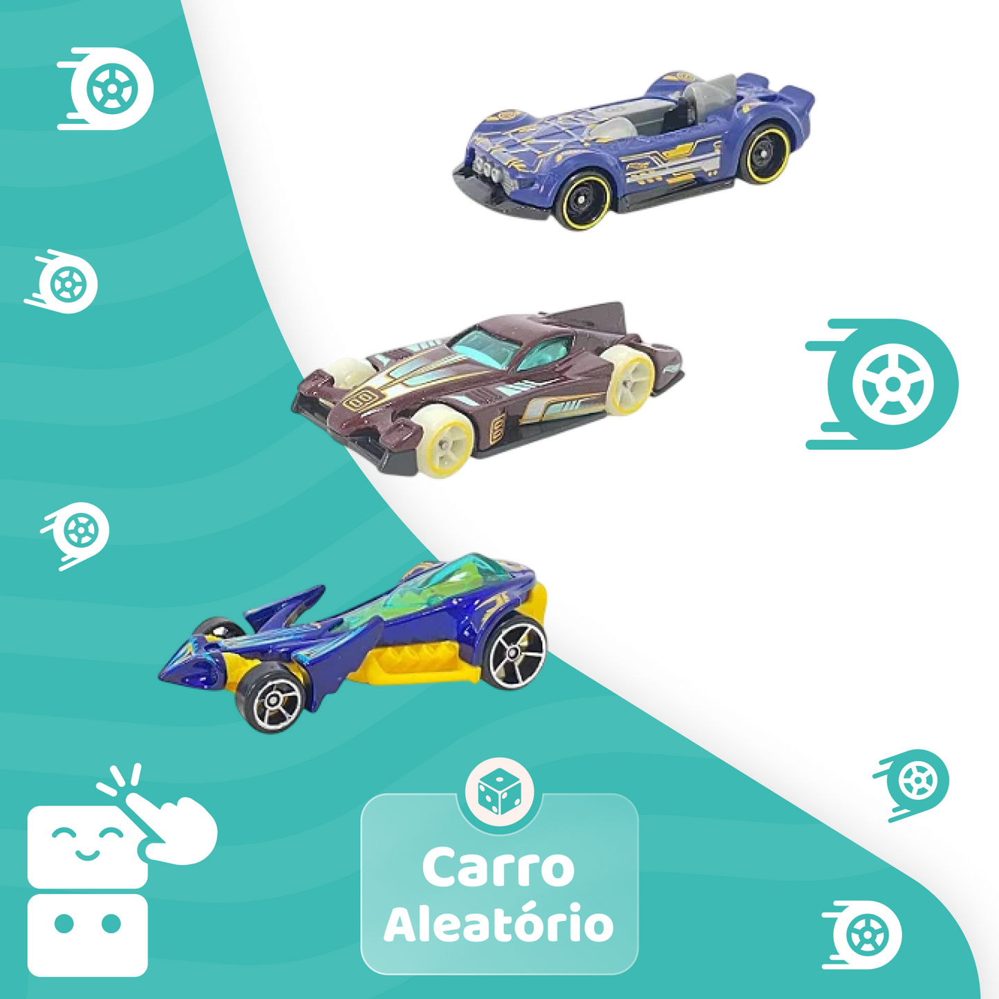 Hot Wheels - Cartela de 3 Carros Sortidos - A minha loja