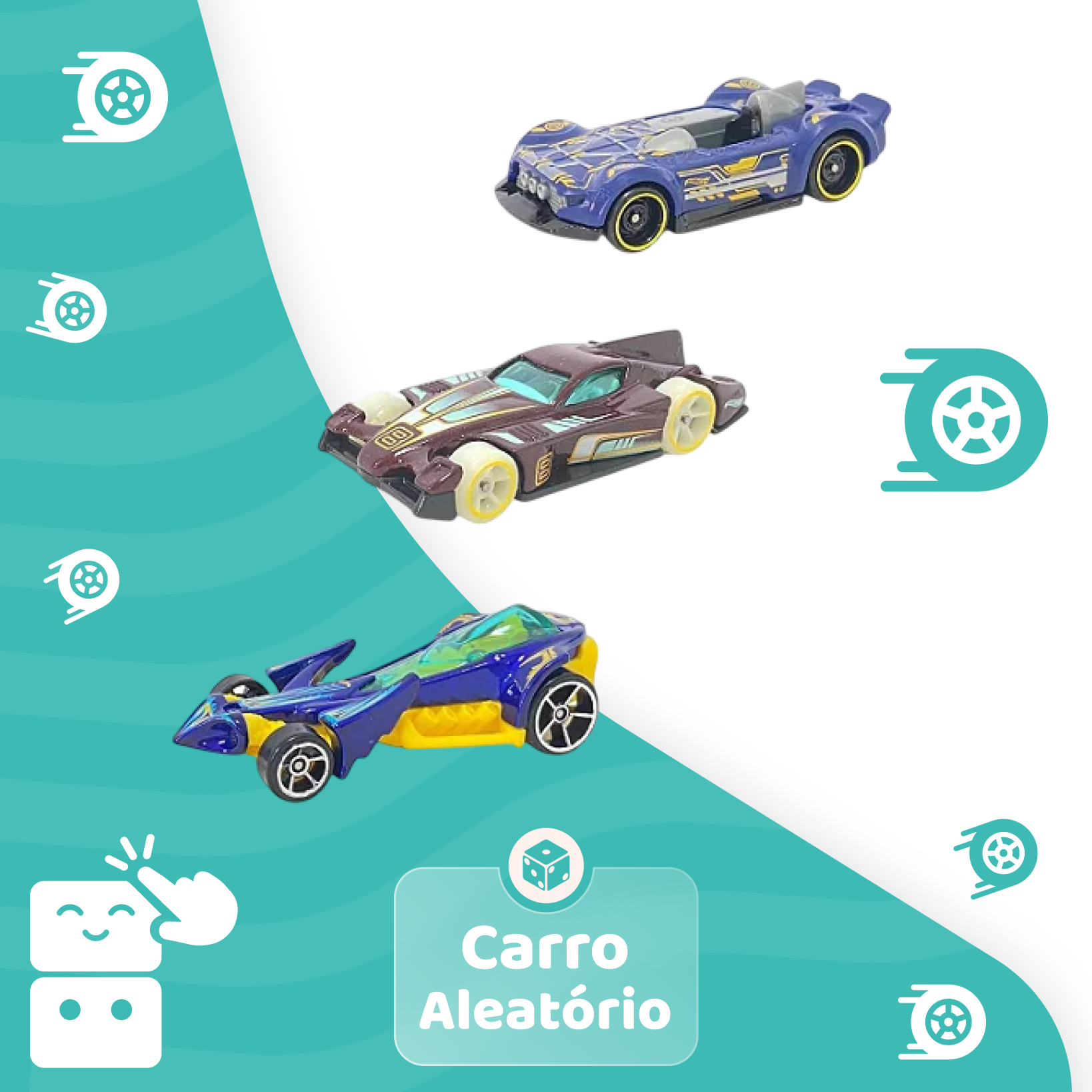 Hot Wheels - Cartela de 3 Carros Sortidos - A minha loja