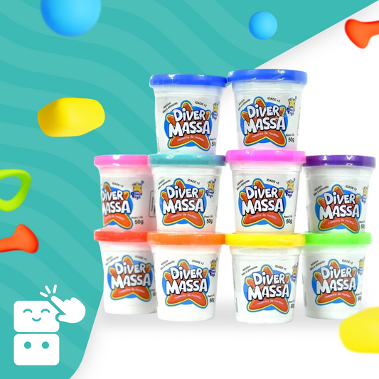 Massinha de Modelar - Diver Toys (Kit com 10 Potes)