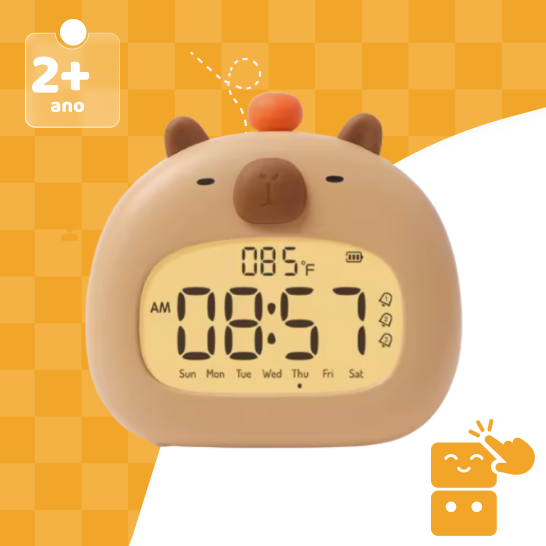The Chill Capy: Relógio e Luminária Capivara (Com Temperatura)