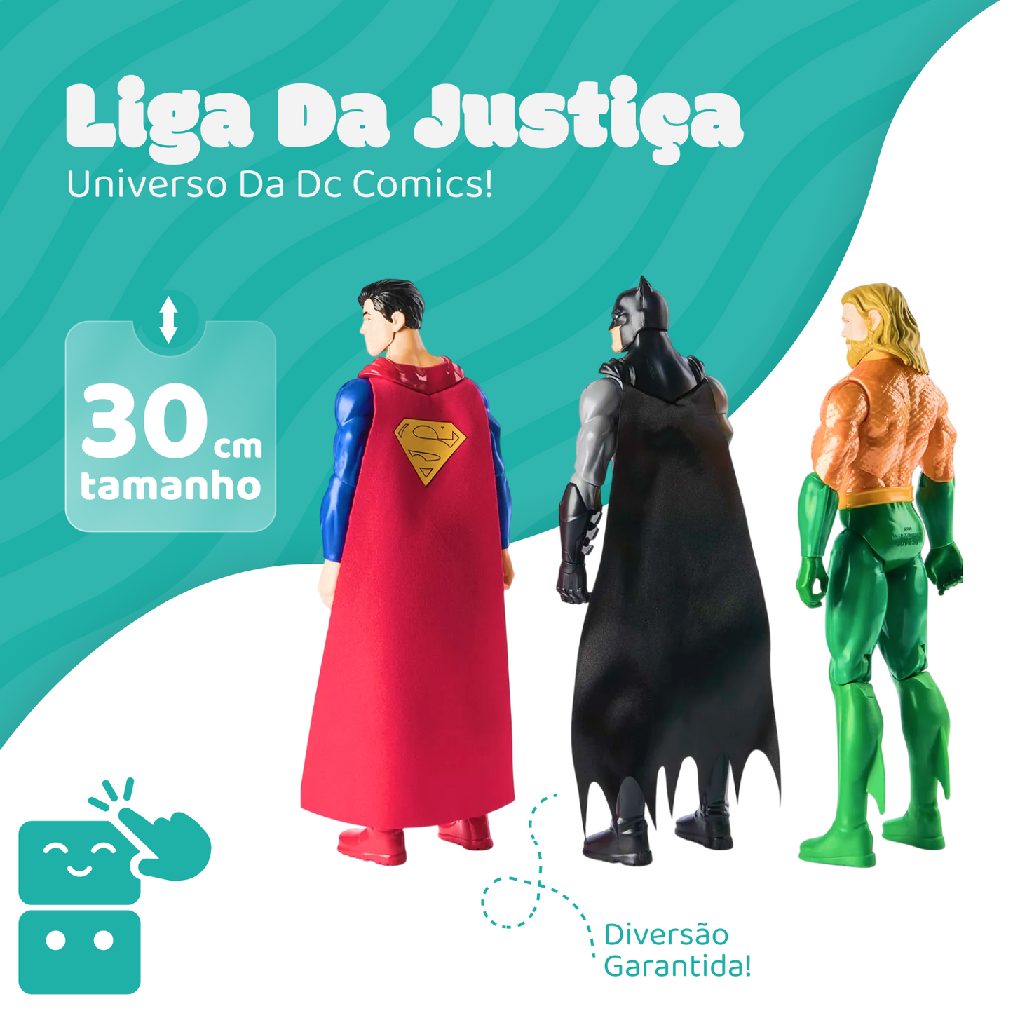 Bonecos - Liga da Justiça - Batman / Aquaman/ Superman - A minha loja