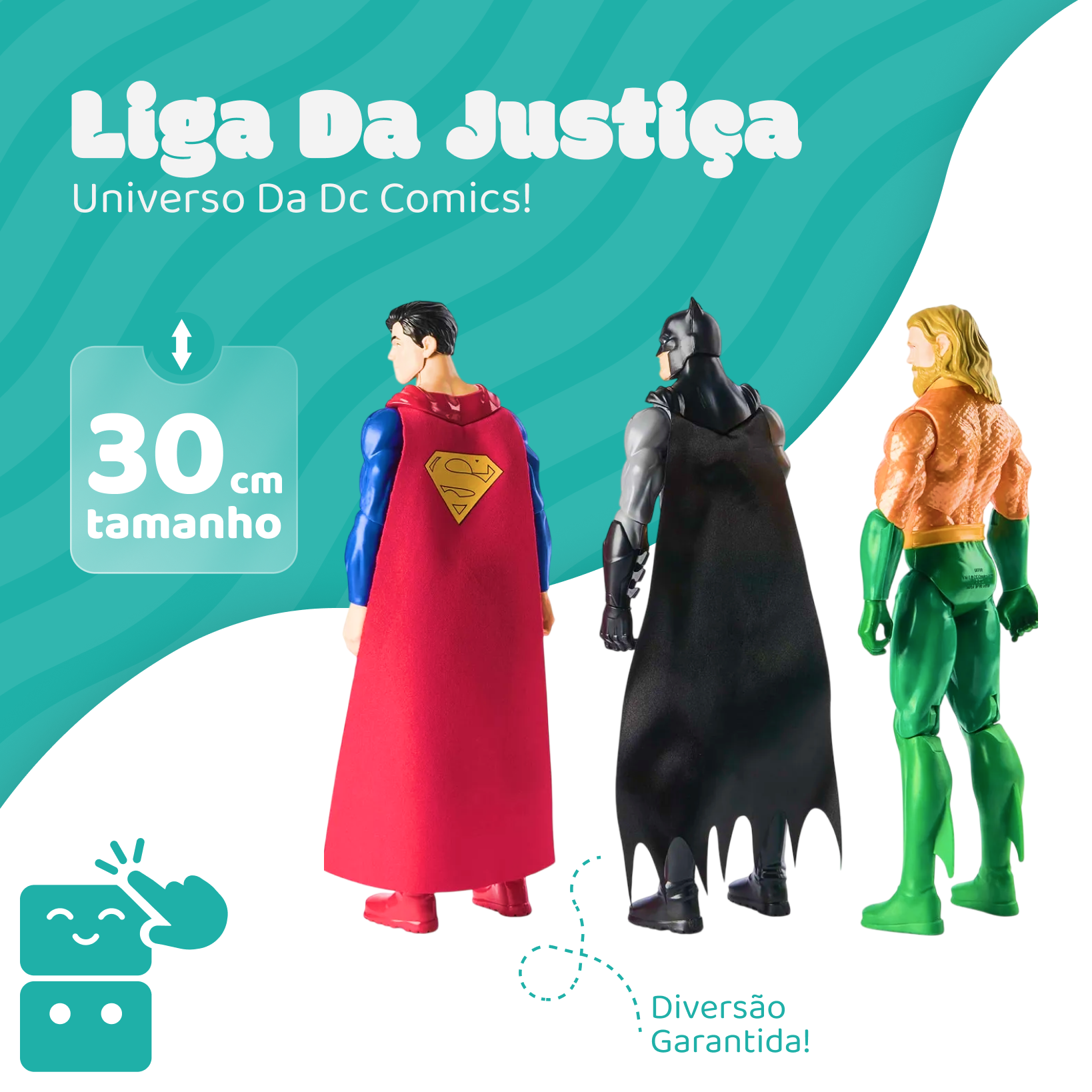 Bonecos - Liga da Justiça - Batman / Aquaman/ Superman - A minha loja