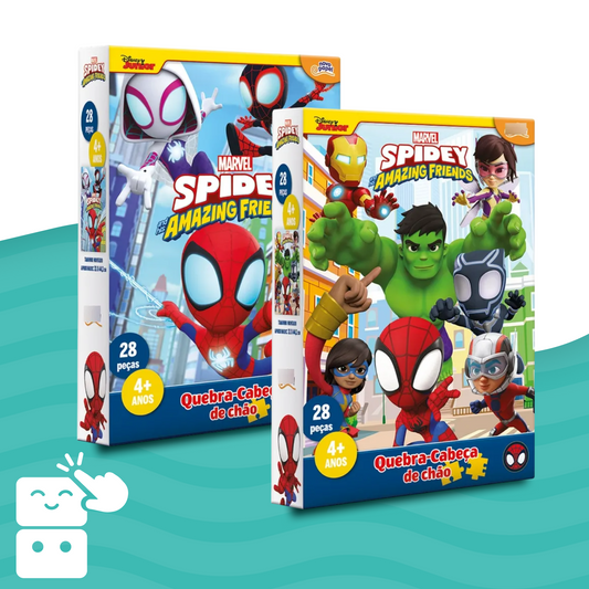 Kit - Quebra Cabeça Marvel Spidey 28 Peças + Avengers 28 Peças - A minha loja