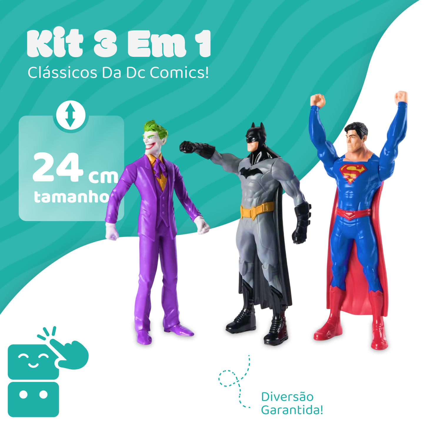 Kit - Bonecos - Batman + Coringa + Superman - A minha loja
