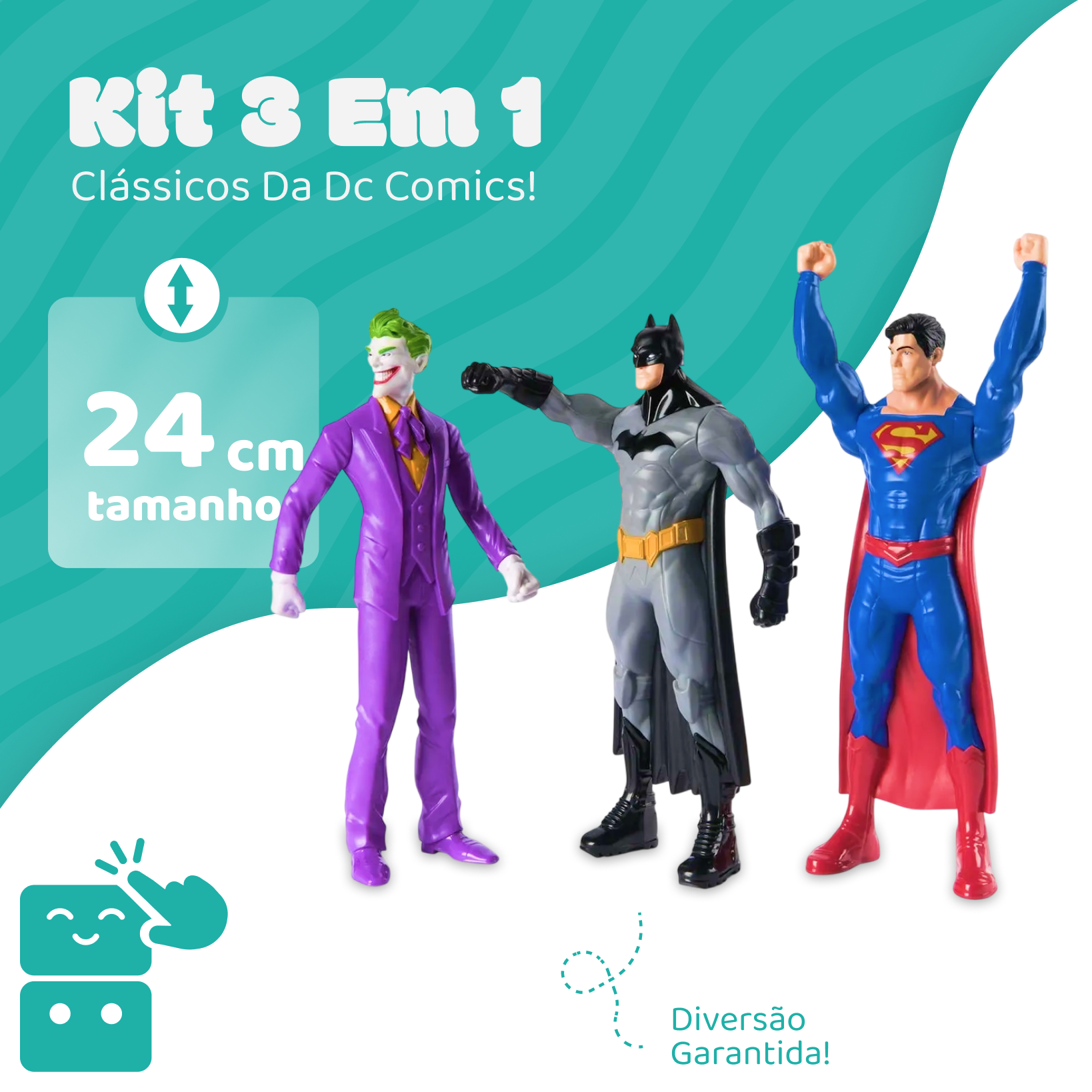 Kit - Bonecos - Batman + Coringa + Superman - A minha loja