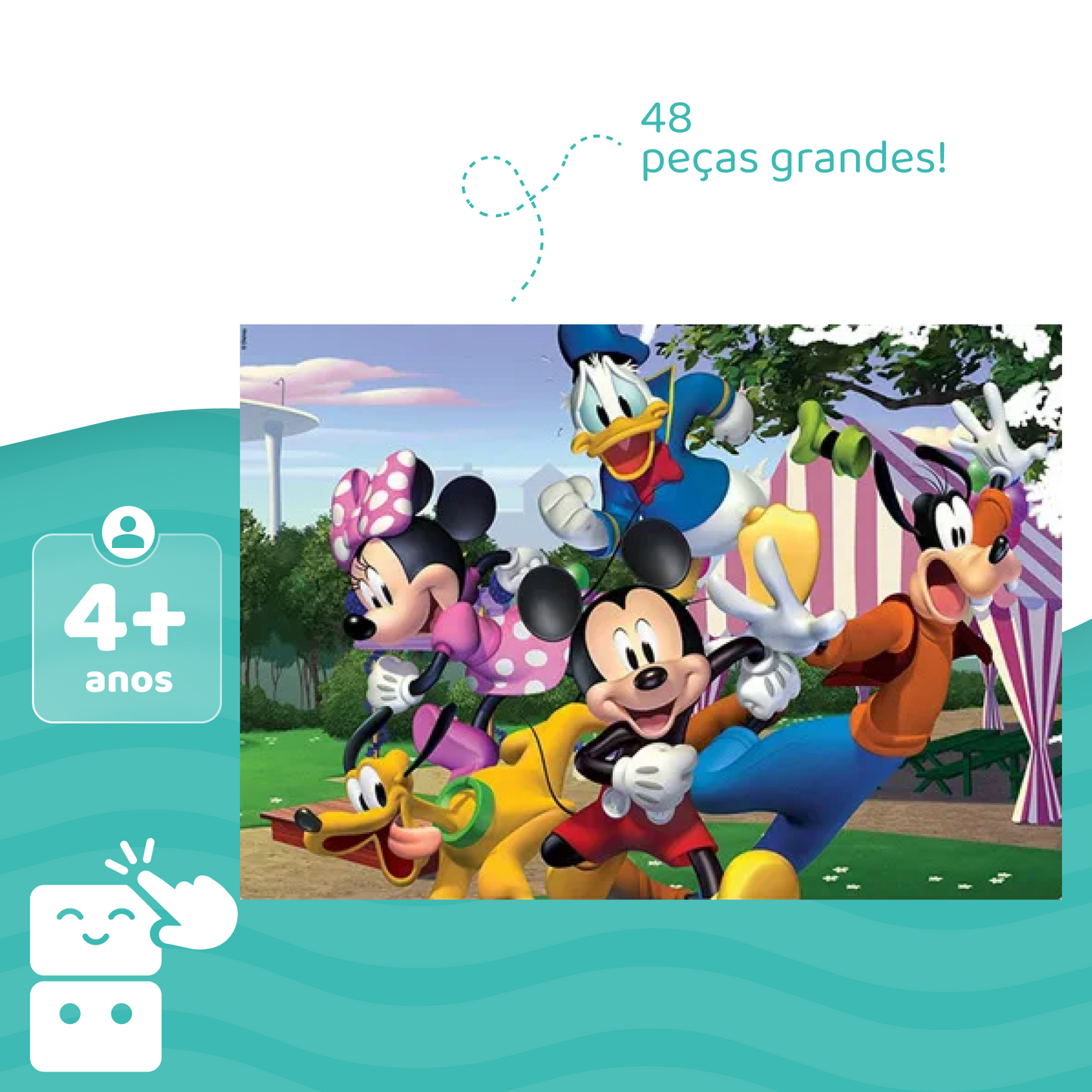 Quebra-cabeça - Mickey Mouse - 48 peças - A minha loja
