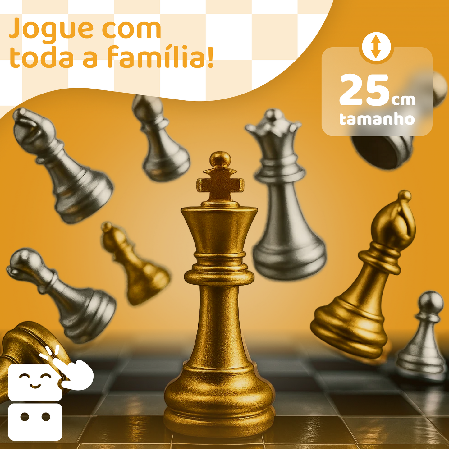 Xadrez - Magnético Dourado e Prateado