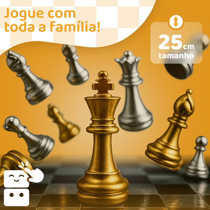 Xadrez - Magnético Dourado e Prateado