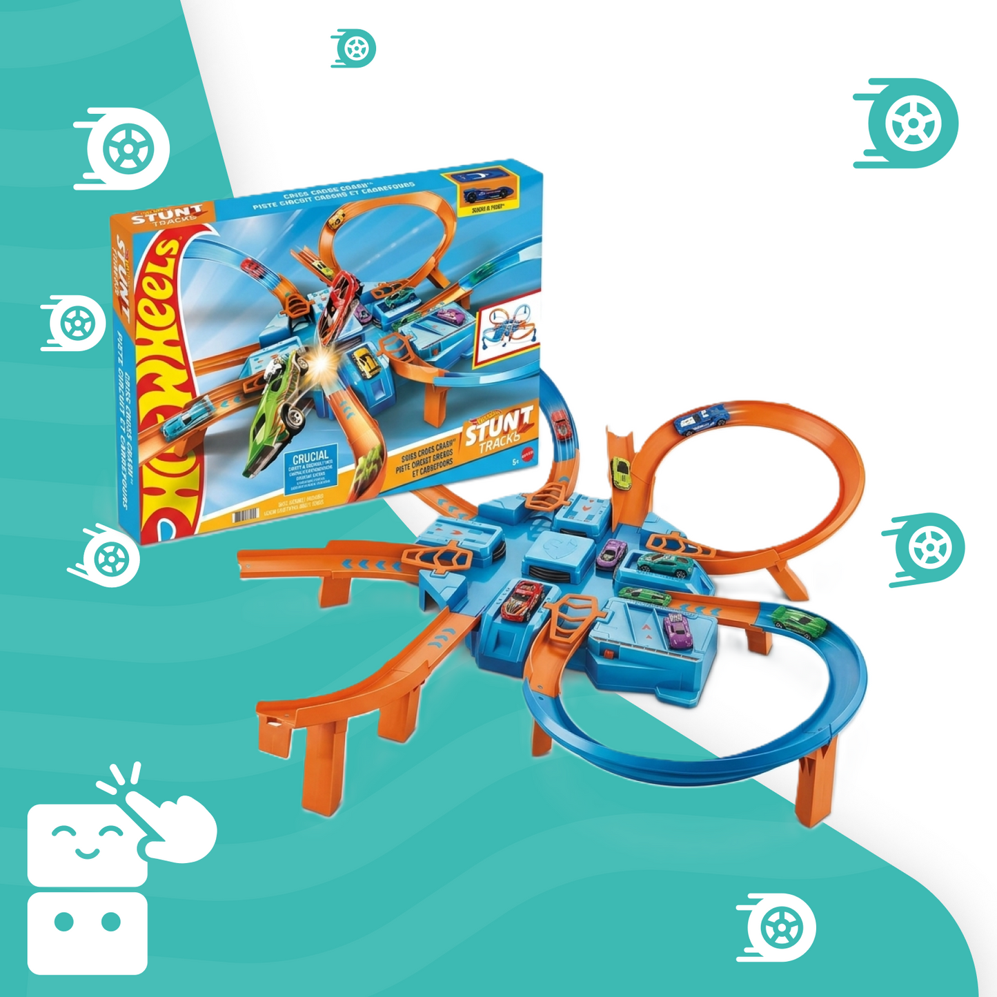 Pista Hot Wheels Ação Conjunto de Super Batidas (Criss Cross Crash)