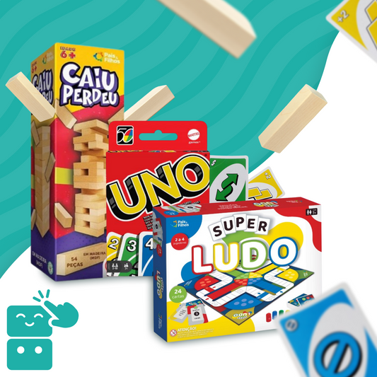 3 em 1 - Uno + Caiu Perdeu + Super Ludo - A minha loja