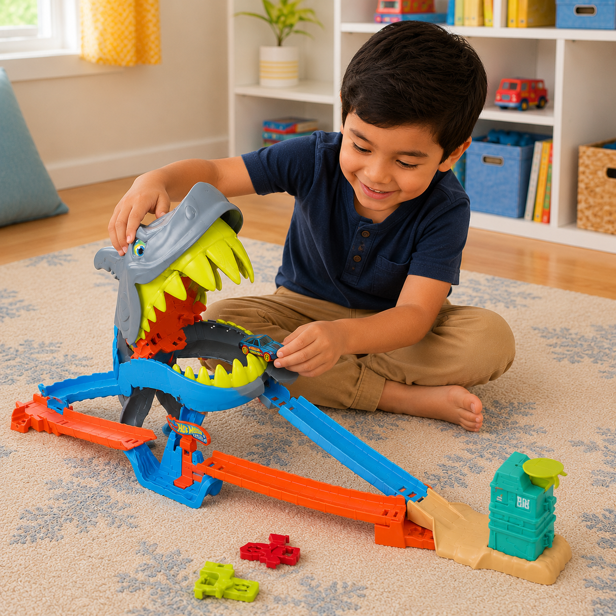 Kit Pista Hot Wheels City Tubarão Mattel - Imagem 10