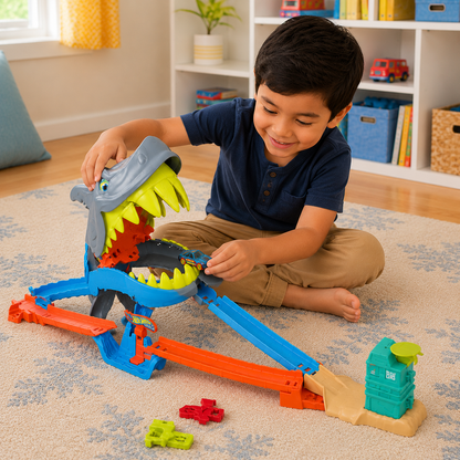 Kit Pista Hot Wheels City Tubarão Mattel - Imagem 10